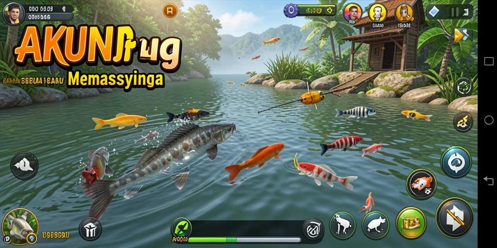 Gameplay AKUNJP yang menarik dengan suasana memancing yang kaya.