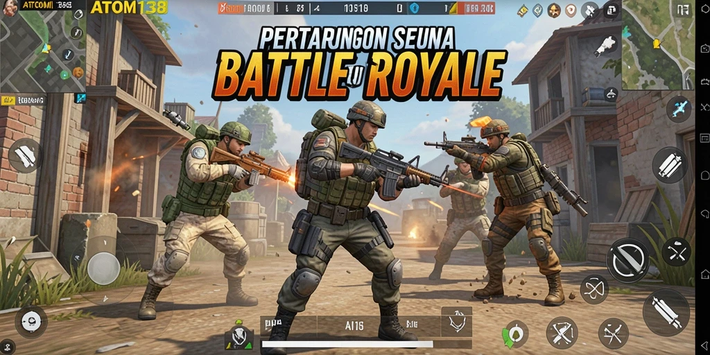 Gameplay seru ATOM138 dengan pertempuran intens di peta luas.