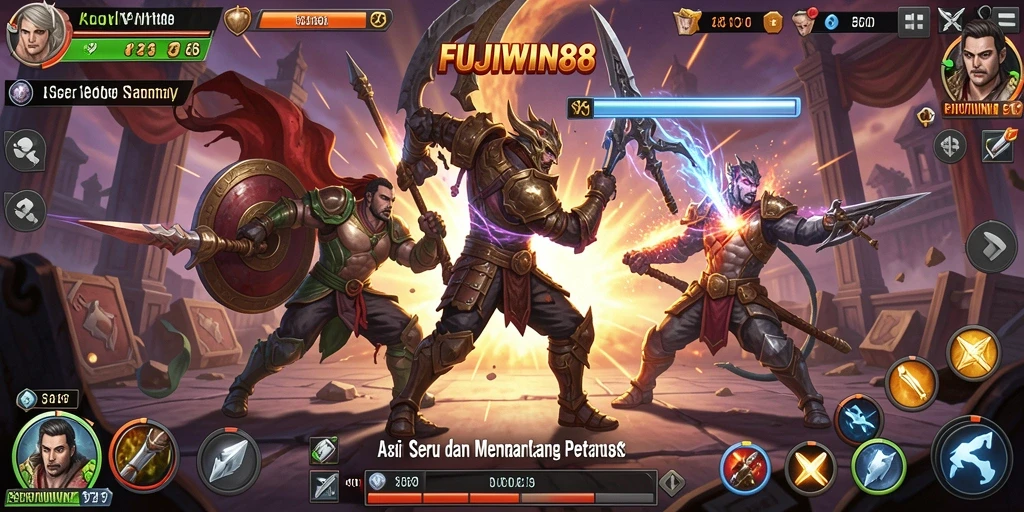 Gameplay FUJIWIN88 yang seru dan mendebarkan dalam pertempuran action.