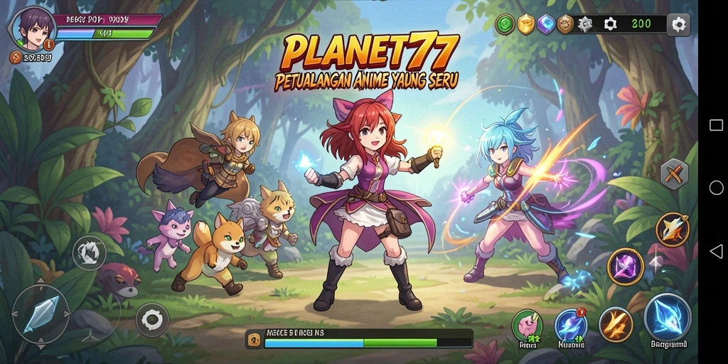 Tampilan gameplay menarik dalam dunia Anime yang penuh petualangan.
